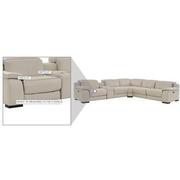 Gian Marco Light Gray Leather Power Reclining Sectional with 6PCS/3PWR  alternate image, 9 of 9 images.