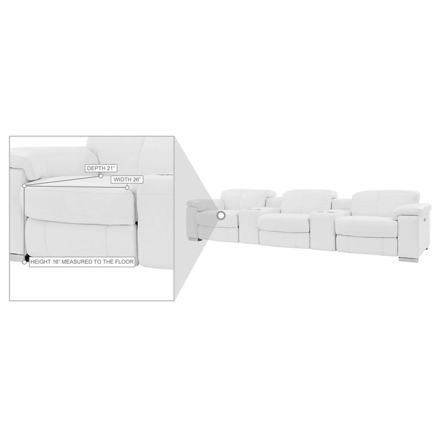 Charlie White Home Theater Leather Seating with 5PCS/2PWR  alternate image, 12 of 12 images.
