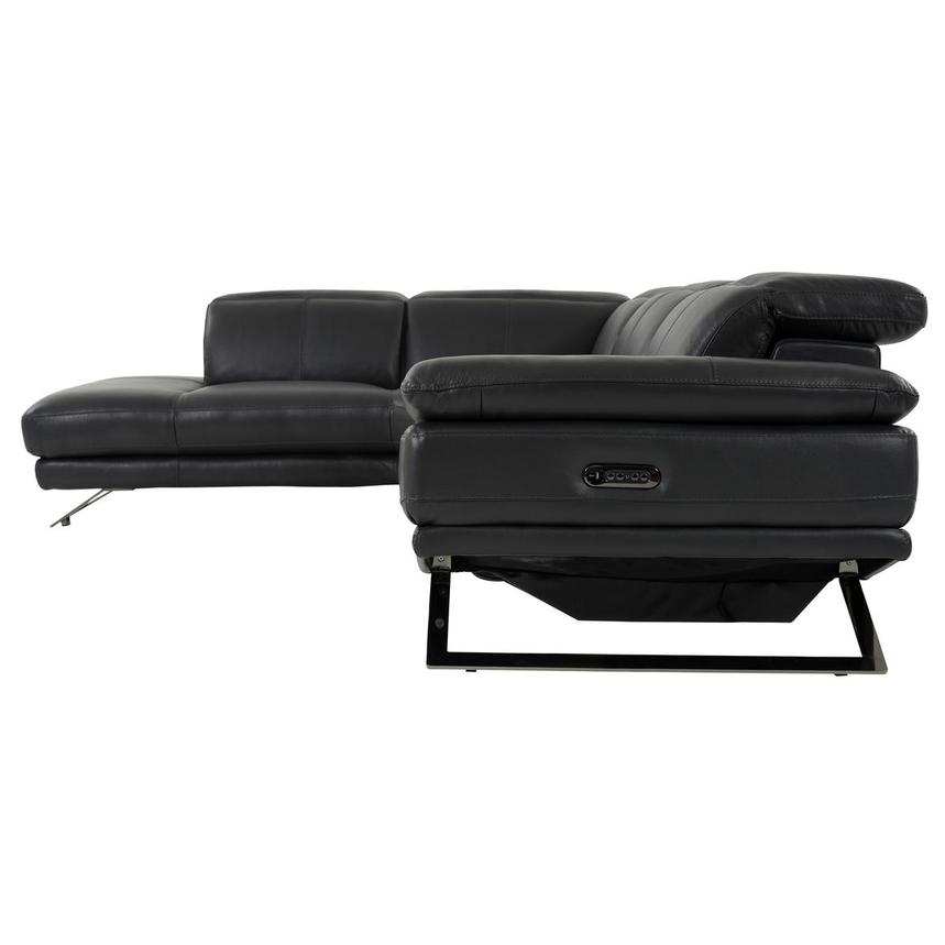 Toronto Dark Gray Leather Power Reclining Sofa w/Left Chaise  alternate image, 3 of 10 images.