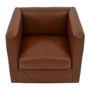 Cute Brown Leather Accent Chair  alternate image, 7 of 10 images.