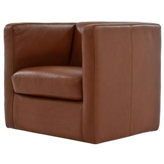 Cute Brown Leather Accent Chair