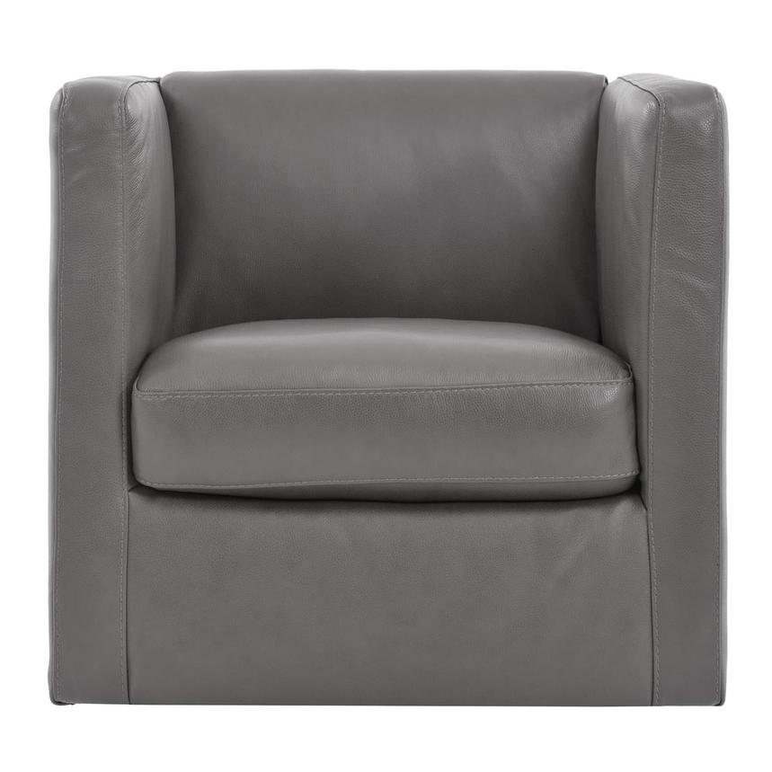 Cute Light Gray Leather Swivel Chair El Dorado Furniture