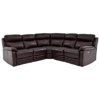 Ronald 2.0 Brown Leather Power Reclining Sectional with 5PCS/3PWR