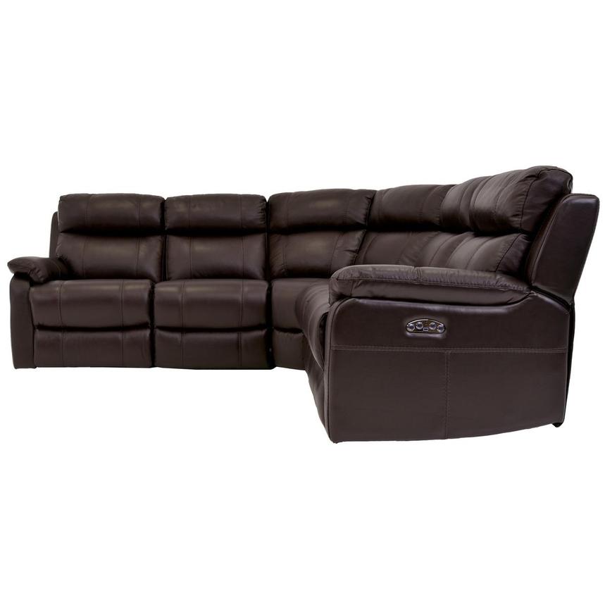 Ronald 2.0 Brown Leather Power Reclining Sectional with 5PCS/3PWR  alternate image, 3 of 6 images.