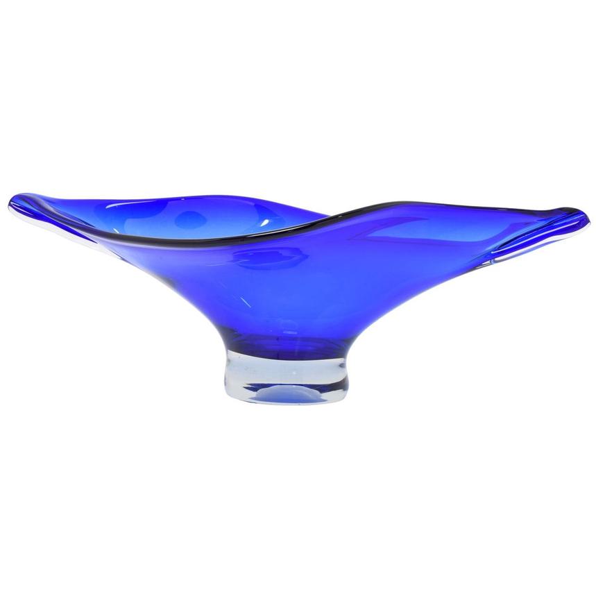 Cobalt blue glass cheapest bowl