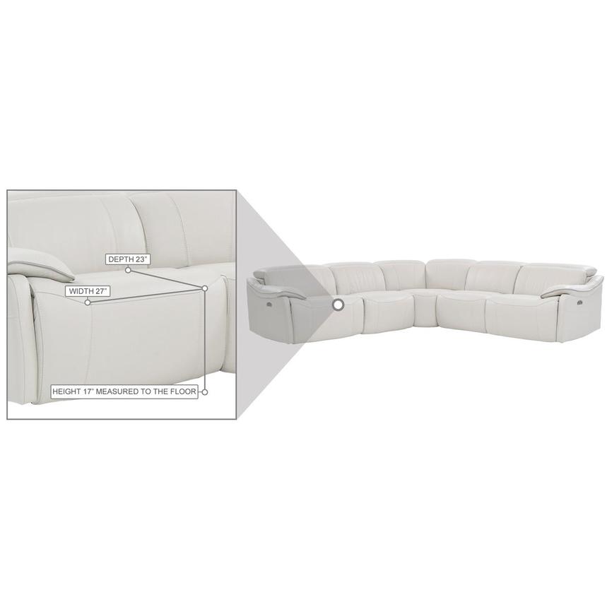 Austin Light Gray Leather Power Reclining Sectional with 5PCS/3PWR  alternate image, 8 of 9 images.