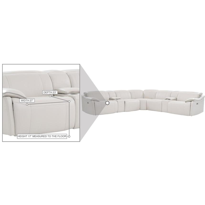 Austin Light Gray Leather Power Reclining Sectional with 7PCS/3PWR  alternate image, 8 of 9 images.