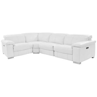 Charlie White Leather Power Reclining Sectional with 4PCS/2PWR