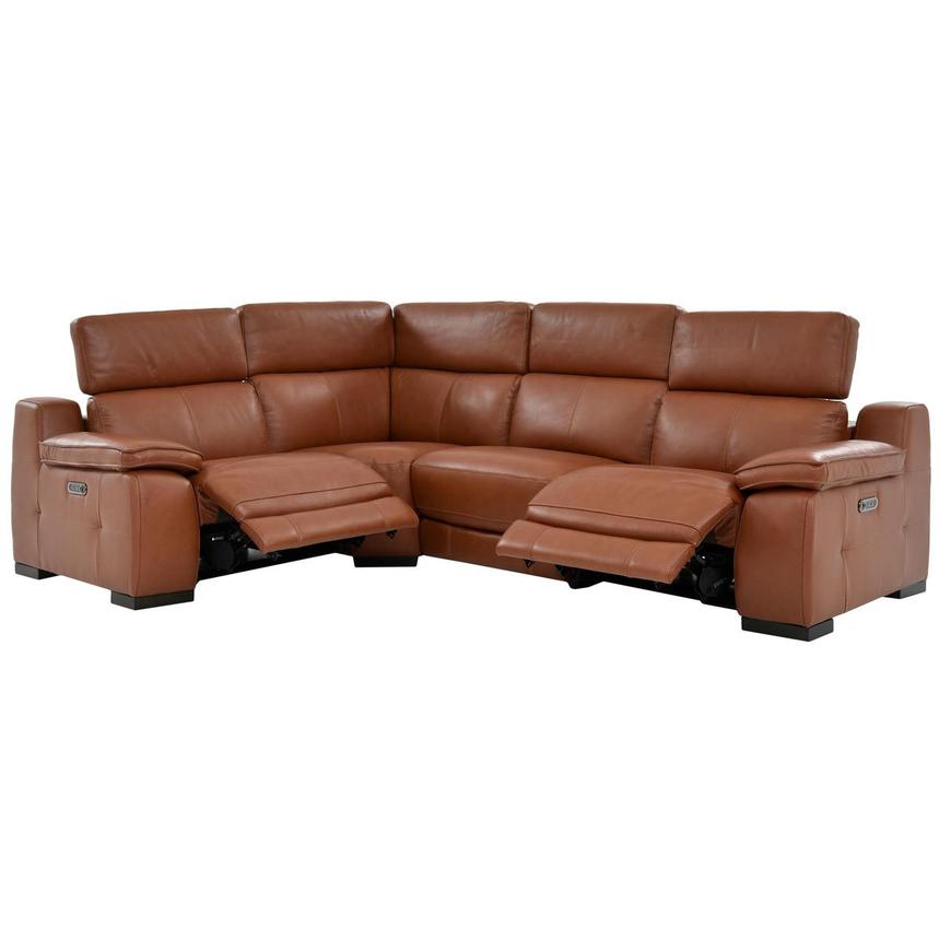 Gian Marco Tan Leather Power Reclining Sectional with 4PCS/2PWR  alternate image, 3 of 8 images.