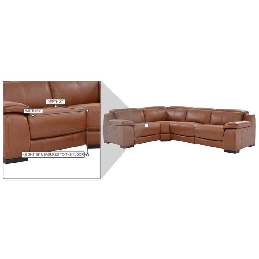 Gian Marco Tan Leather Power Reclining Sectional with 4PCS/2PWR  alternate image, 8 of 8 images.