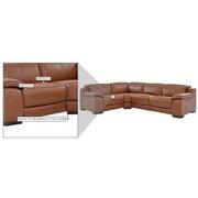 Gian Marco Tan Leather Power Reclining Sectional with 4PCS/2PWR  alternate image, 7 of 7 images.