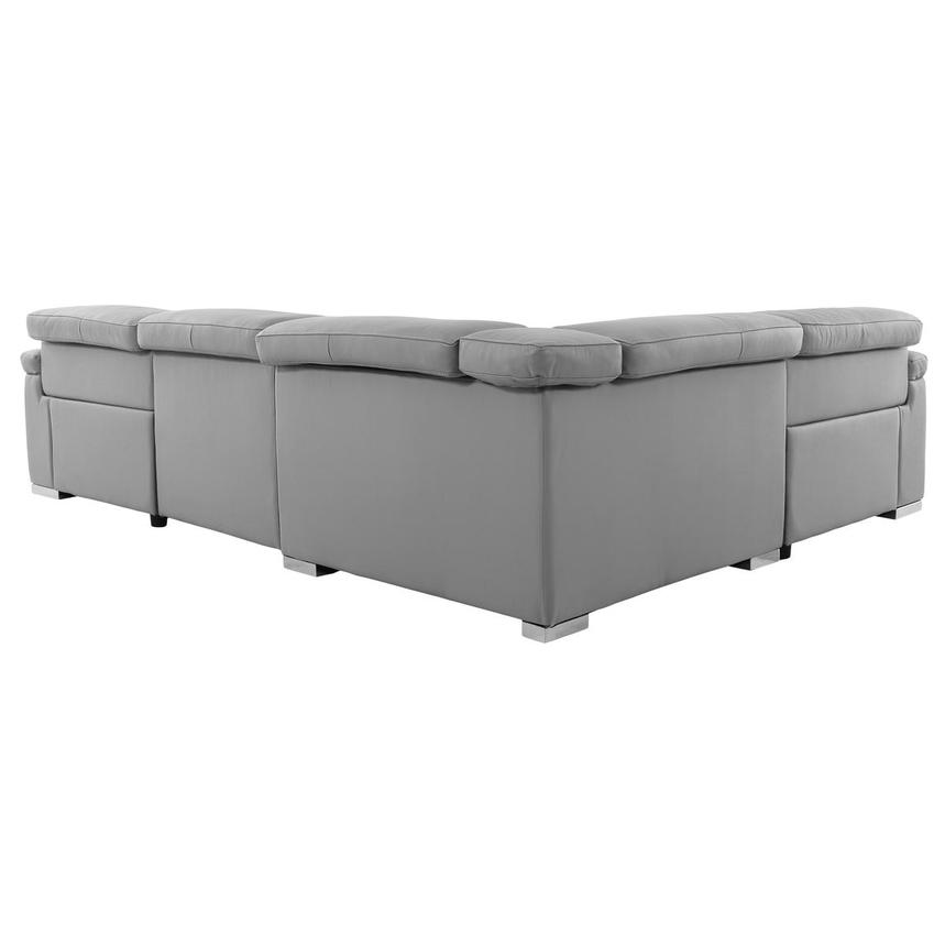 Charlie Light Gray Leather Power Reclining Sectional with 4PCS/2PWR alternate image, 4 of 14 images.