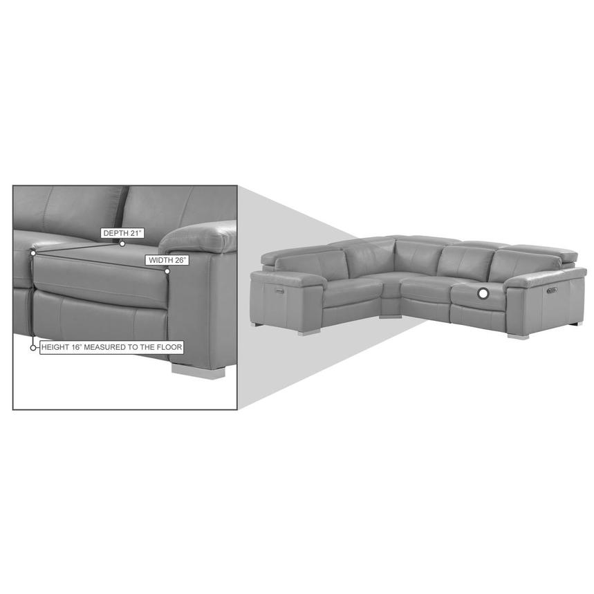 Charlie Light Gray Leather Power Reclining Sectional with 4PCS/2PWR alternate image, 14 of 14 images.