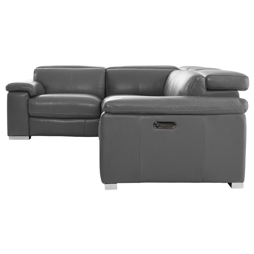 Charlie Gray Leather Power Reclining Sectional with 4PCS/2PWR  alternate image, 4 of 13 images.