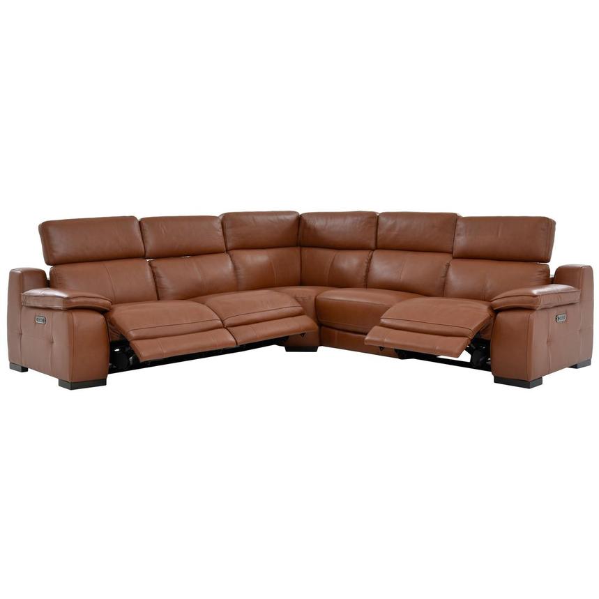 Gian Marco Tan Leather Power Reclining Sectional with 5PCS/3PWR  alternate image, 2 of 7 images.