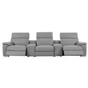 Charlie Light Gray Home Theater Leather Seating with 5PCS/2PWR  alternate image, 2 of 15 images.