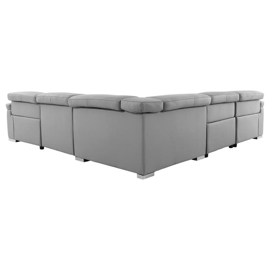 Charlie Light Gray Leather Power Reclining Sectional with 5PCS/3PWR alternate image, 4 of 14 images.