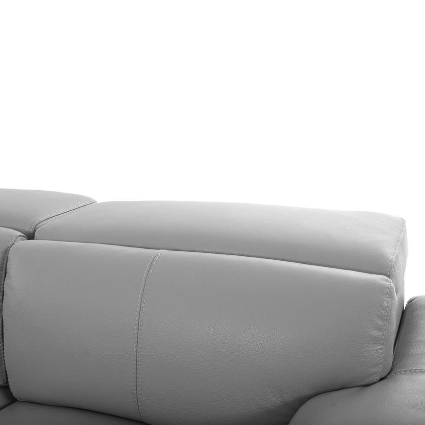 Charlie Light Gray Leather Power Reclining Sectional with 5PCS/3PWR alternate image, 9 of 14 images.