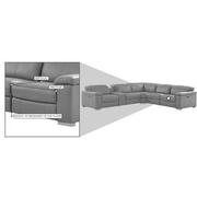 Charlie Light Gray Leather Power Reclining Sectional with 6PCS/3PWR  alternate image, 15 of 15 images.