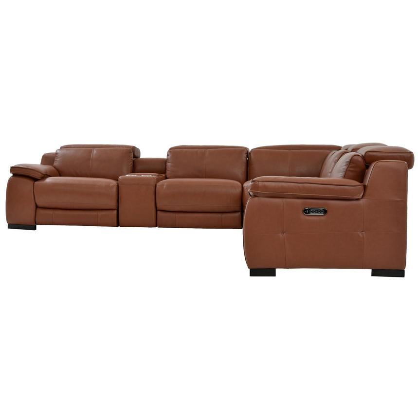 Gian Marco Tan Leather Power Reclining Sectional with 7PCS/3PWR  alternate image, 4 of 10 images.