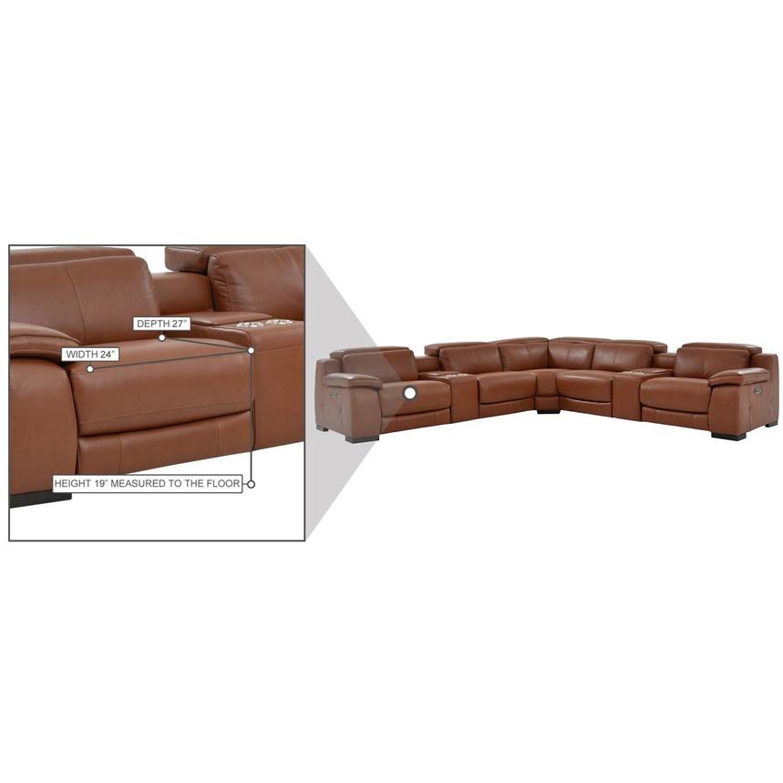 Gian Marco Tan Leather Power Reclining Sectional with 7PCS/3PWR alternate image, 9 of 9 images.
