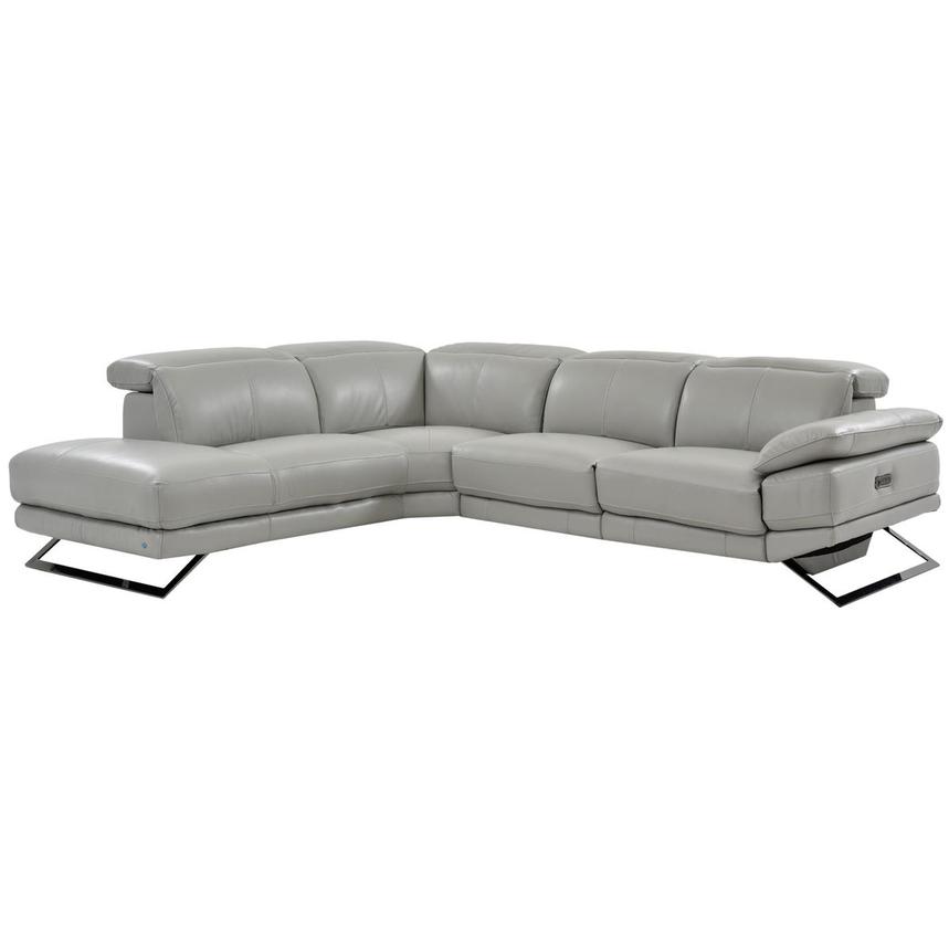 Toronto Silver Leather Power Reclining, Leather Power Reclining Sofa With Chaise