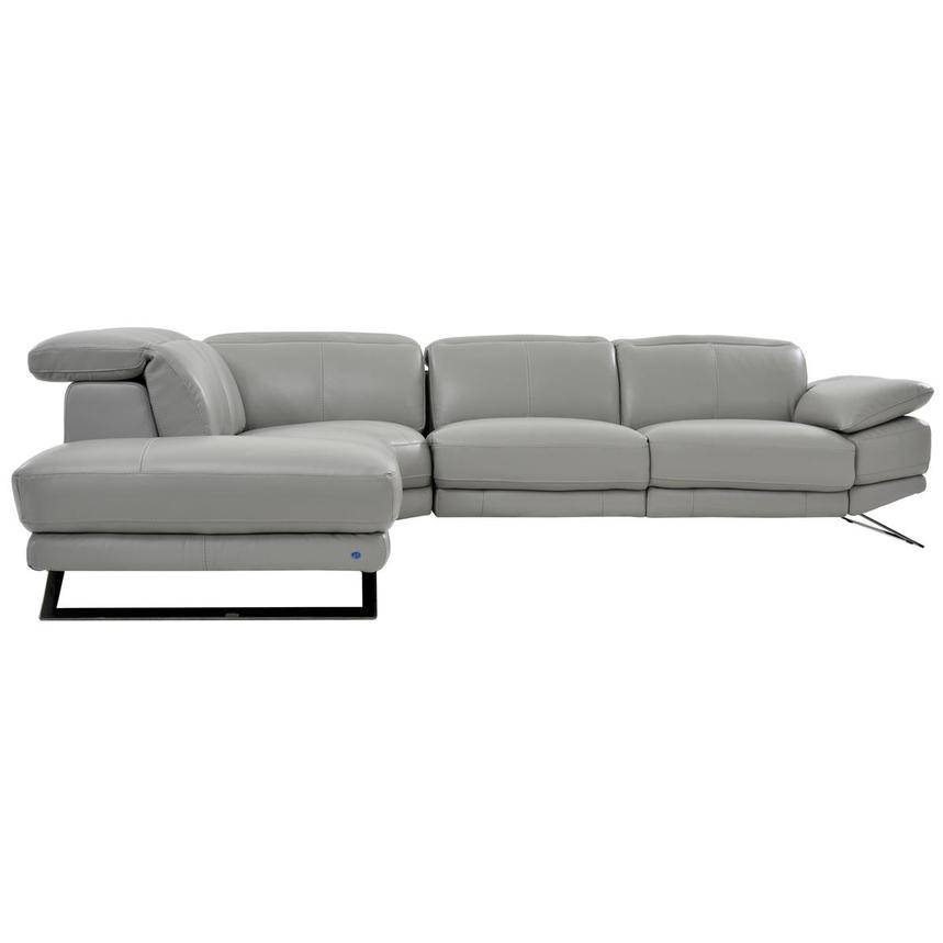 Toronto Silver Leather Power Reclining Sofa w/Left Chaise alternate image, 4 of 8 images.