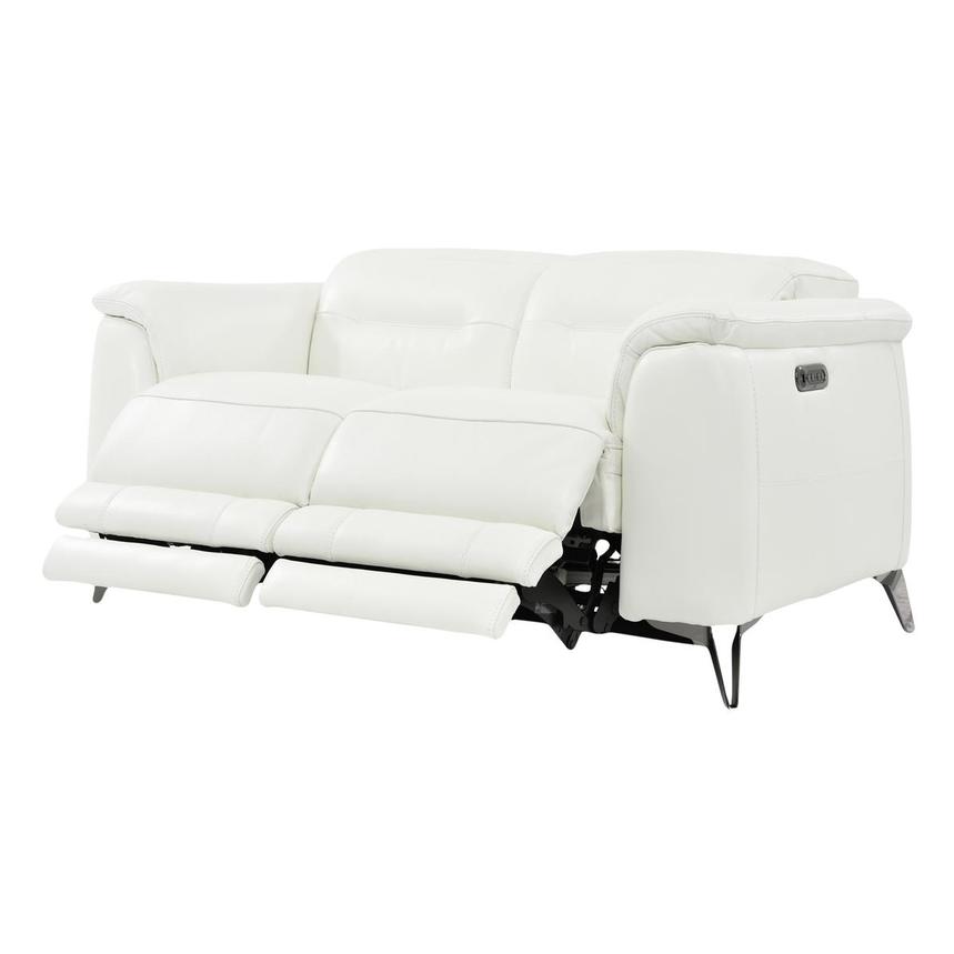Anabel White Leather Power Reclining Loveseat  alternate image, 3 of 10 images.