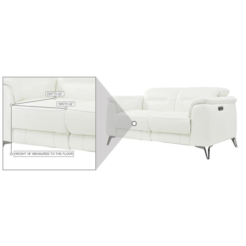 Anabel White Leather Power Reclining Loveseat  alternate image, 9 of 10 images.