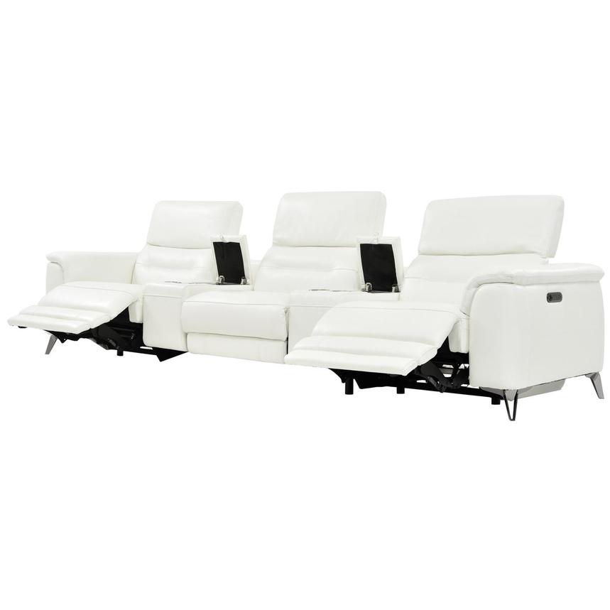 Anabel White Home Theater Leather Seating with 5PCS/2PWR  alternate image, 3 of 11 images.