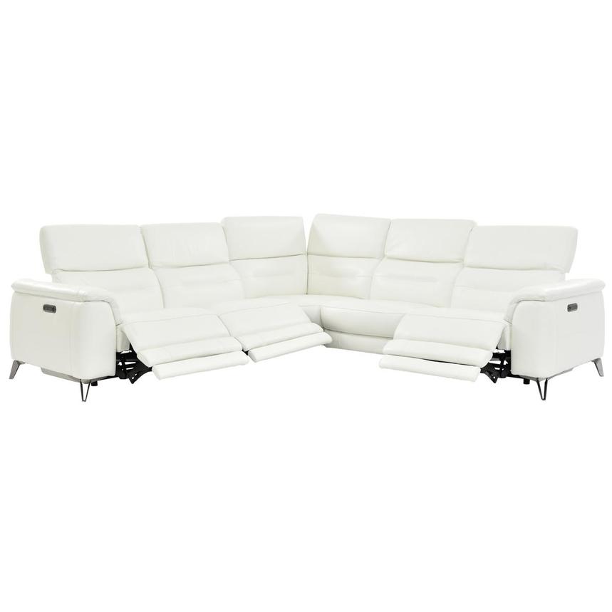Anabel White Leather Power Reclining, White Leather Sectionals