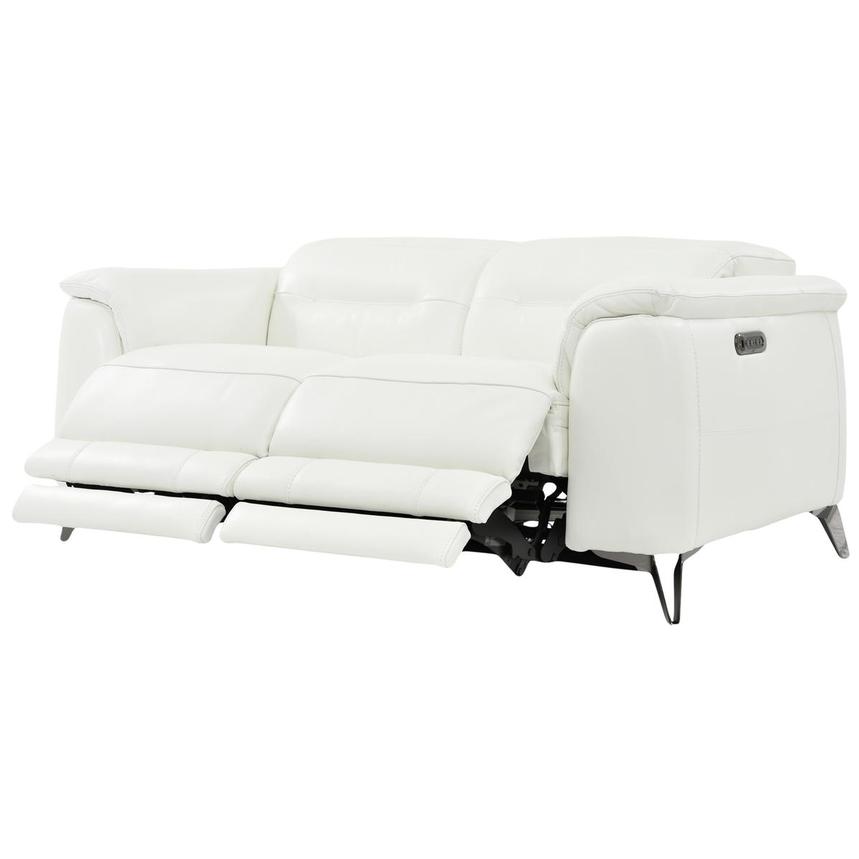 Anabel White Leather Power Reclining Sofa  alternate image, 3 of 10 images.