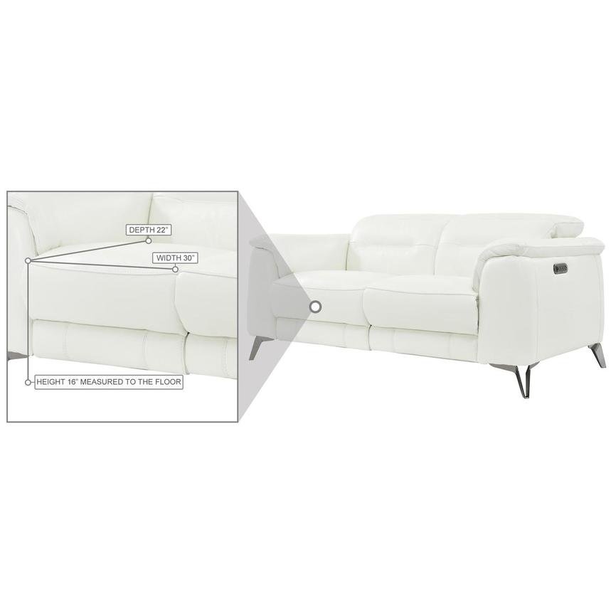Anabel White Leather Power Reclining Sofa  alternate image, 9 of 10 images.