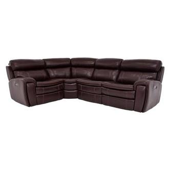 Napa Burgundy Leather Power Reclining Sectional with 4PCS/2PWR