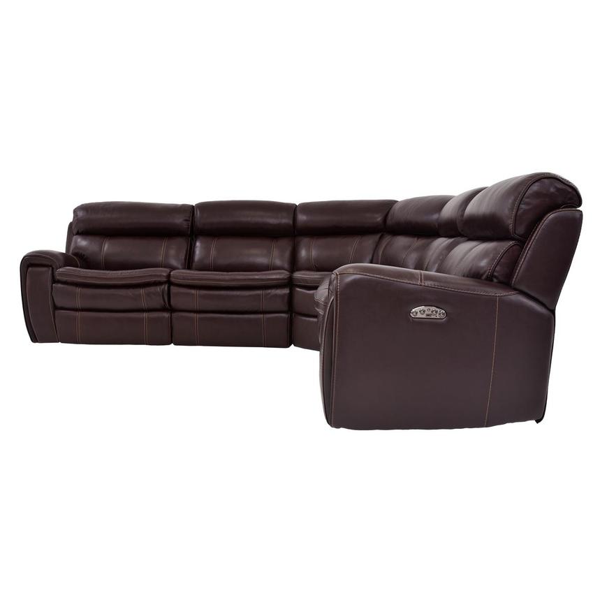 Napa Burgundy Leather Power Reclining Sectional with 5PCS/3PWR  alternate image, 3 of 8 images.