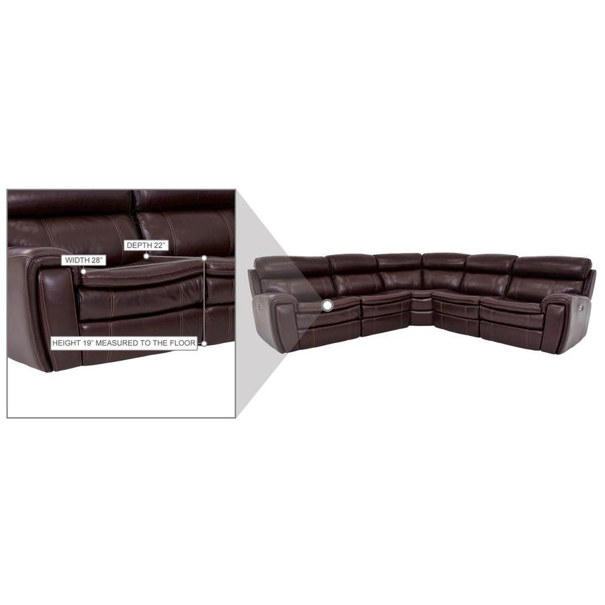 Napa Burgundy Leather Power Reclining Sectional with 5PCS/3PWR  alternate image, 8 of 8 images.