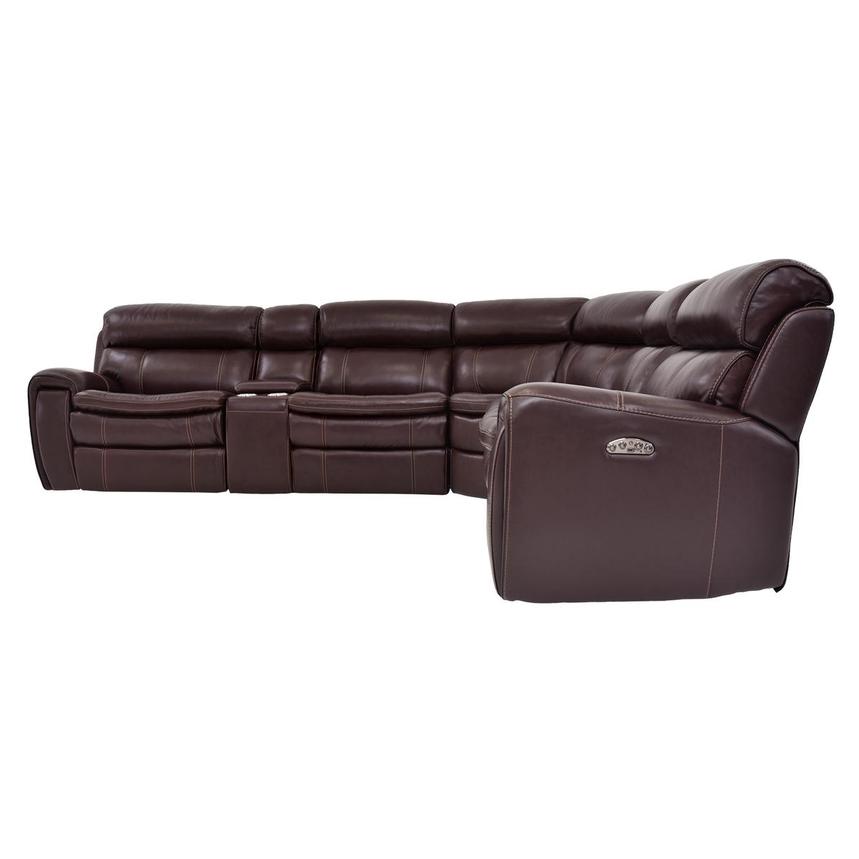 Napa Burgundy Leather Power Reclining Sectional with 6PCS/2PWR  alternate image, 3 of 9 images.