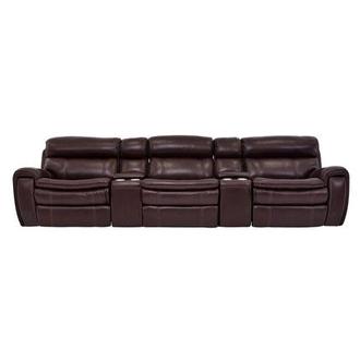 Napa Burgundy Home Theater Leather Seating with 5PCS/2PWR