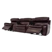 Napa Burgundy Home Theater Leather Seating with 5PCS/2PWR  alternate image, 3 of 10 images.