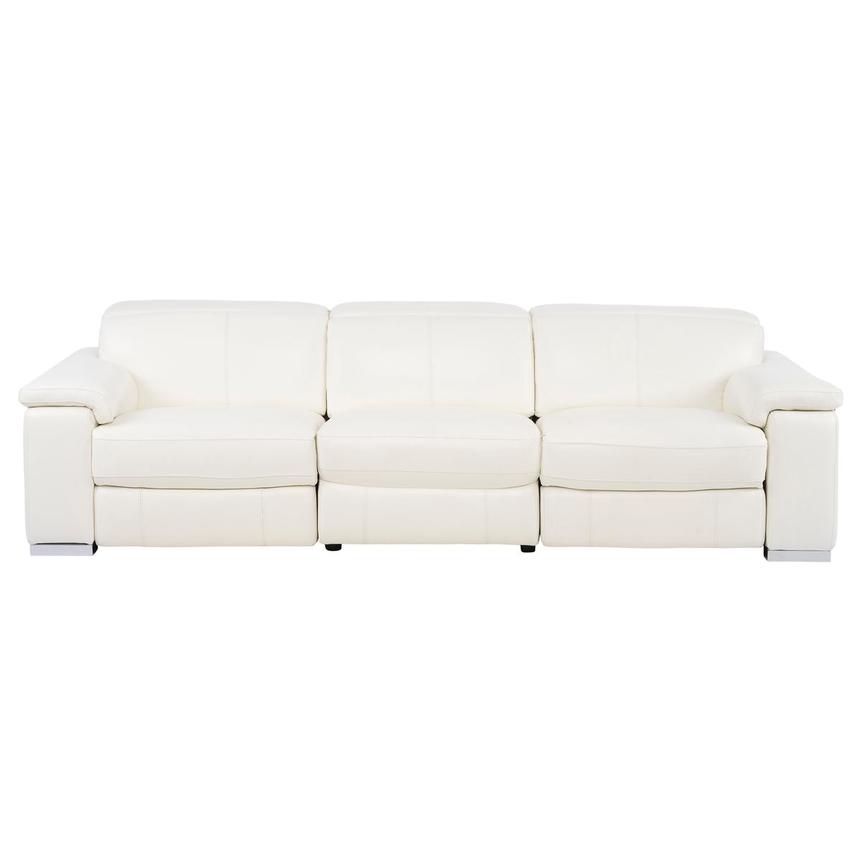 Charlie White Leather Power Reclining Sofa  main image, 1 of 10 images.