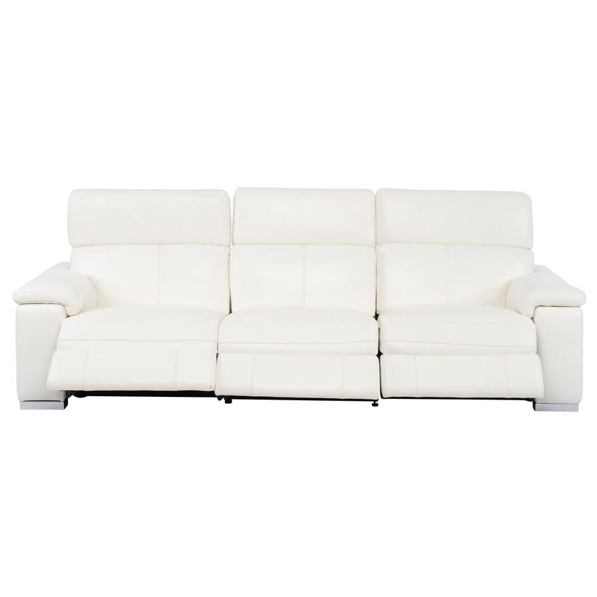 Charlie White Leather Power Reclining Sofa  alternate image, 4 of 10 images.