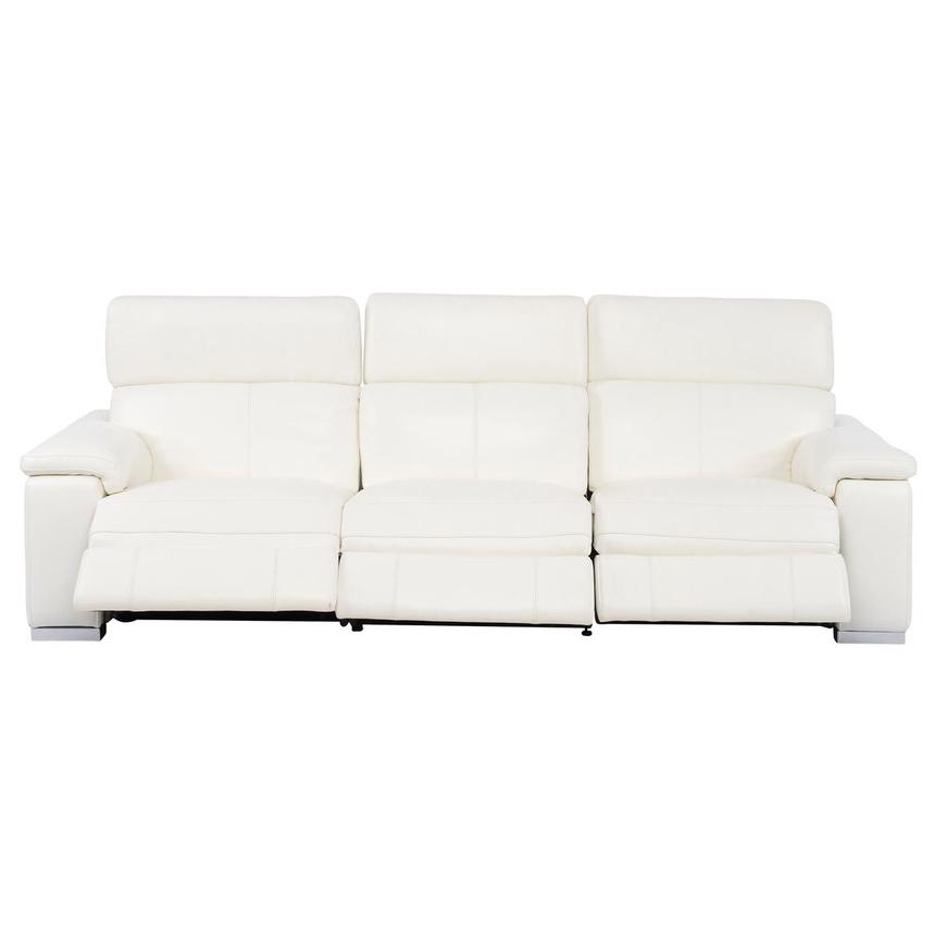 Charlie White Leather Power Reclining Sofa alternate image, 4 of 10 images.