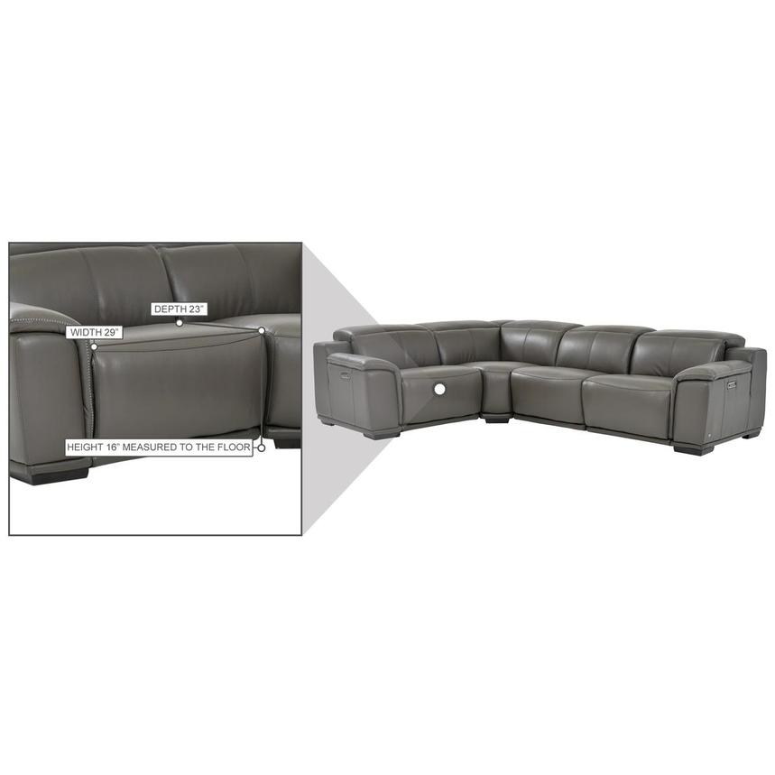 Davis 2.0 Dark Gray Leather Power Reclining Sectional with 4PCS/2PWR  alternate image, 8 of 8 images.