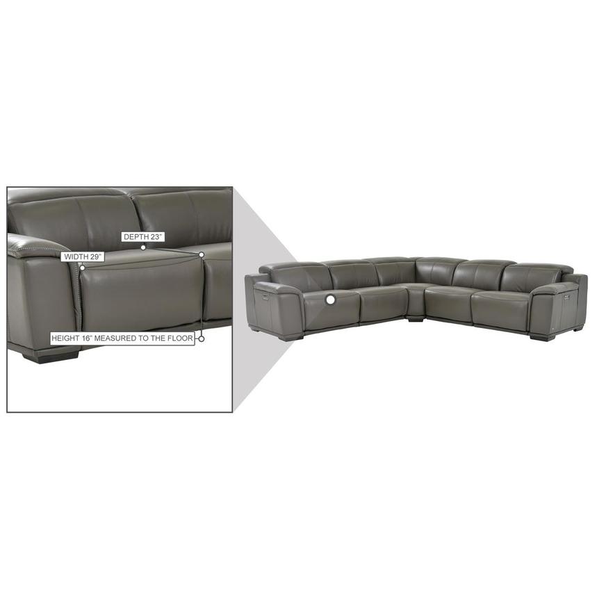 Davis 2.0 Dark Gray Leather Power Reclining Sectional with 5PCS/2PWR  alternate image, 8 of 8 images.