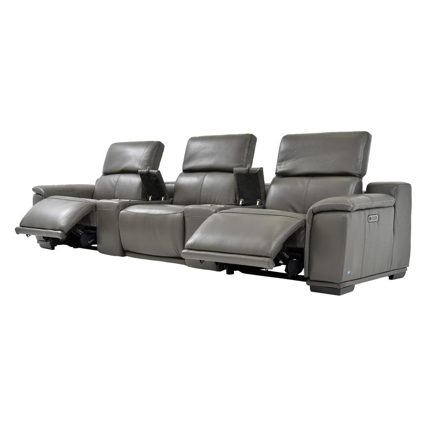 Davis 2.0 Dark Gray Home Theater Leather Seating with 5PCS/2PWR  alternate image, 4 of 10 images.