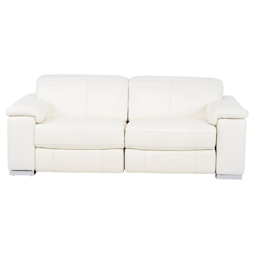 Charlie White Leather Power Reclining Loveseat  main image, 1 of 8 images.
