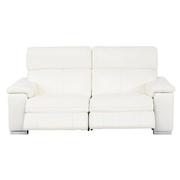 Charlie White Leather Power Reclining Loveseat  alternate image, 3 of 8 images.