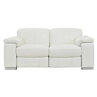 Charlie White Leather Power Reclining Loveseat