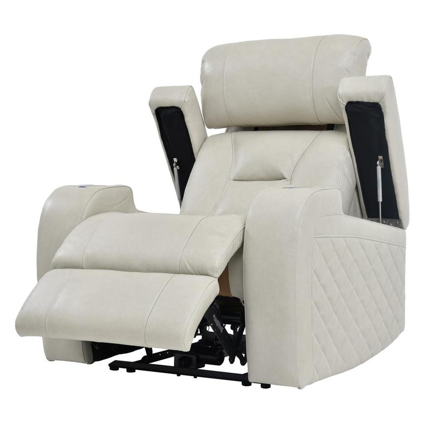 Gio Cream Leather Power Recliner  alternate image, 3 of 12 images.