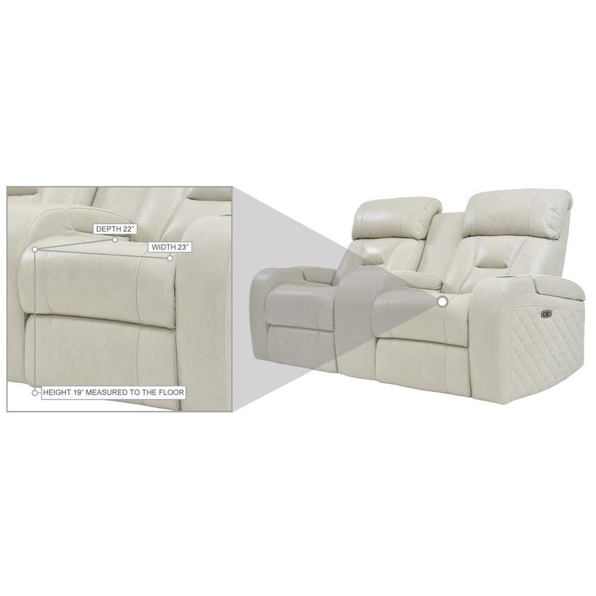 Gio Cream Leather Power Reclining Sofa w/Console alternate image, 11 of 12 images.